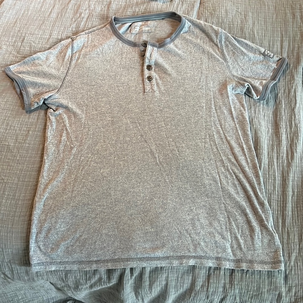 Mens Henley- Express- Medium - Gray